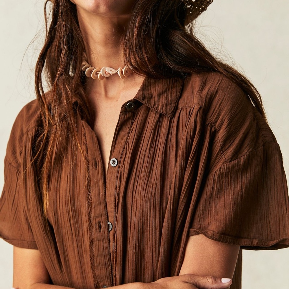 Free People Brown Shirt